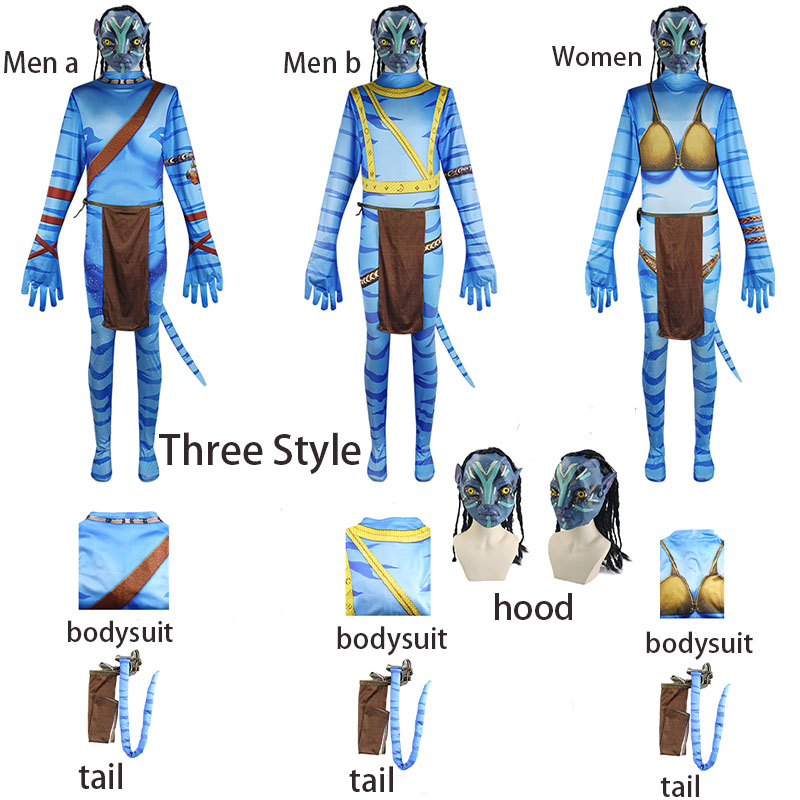 Anime Cosplay With Mask - WHH Movie Avatee Cosplay Costume Blue
