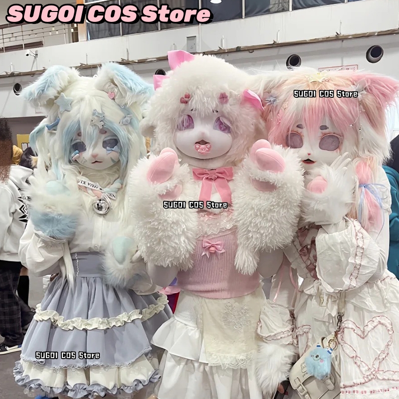 Anime Cosplay With Mask - aBcSCS*Fursuit Head Kigurumi Cute Furry Mask