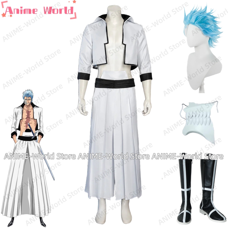 Anime Cosplay With Mask - 《Custom Size》Anime Grimmjow Jaegerjaquez Cosplay Costume