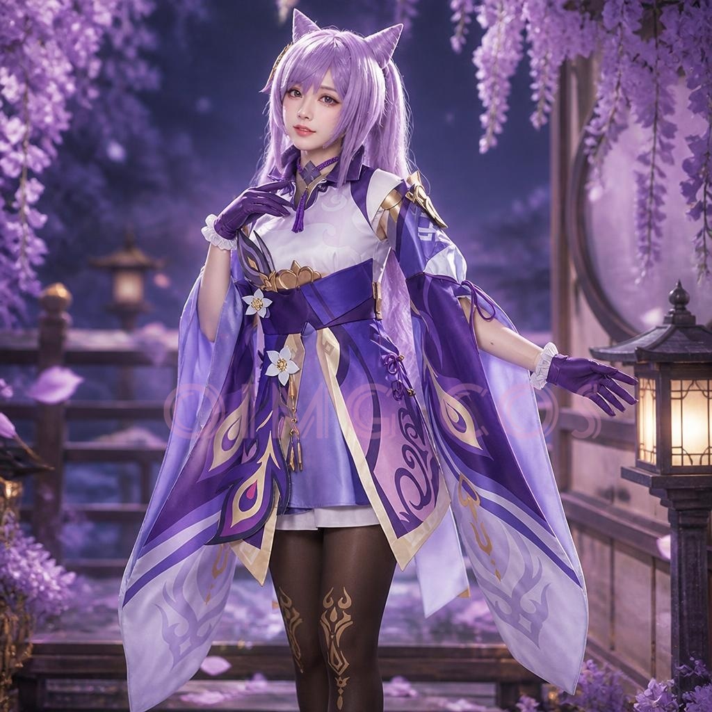 Genshin Impact Keqing Cosplay  - Anime Cosplay Outfits For Women 评论和价格