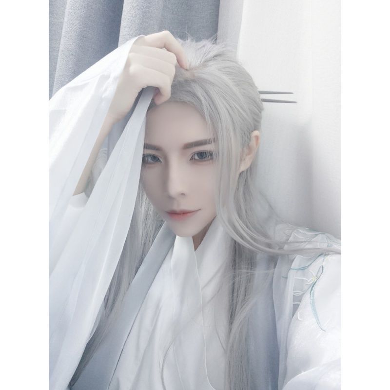 Men Hanfu Long Straight Hair A - Anime Cosplay Long Hair 评论和价格