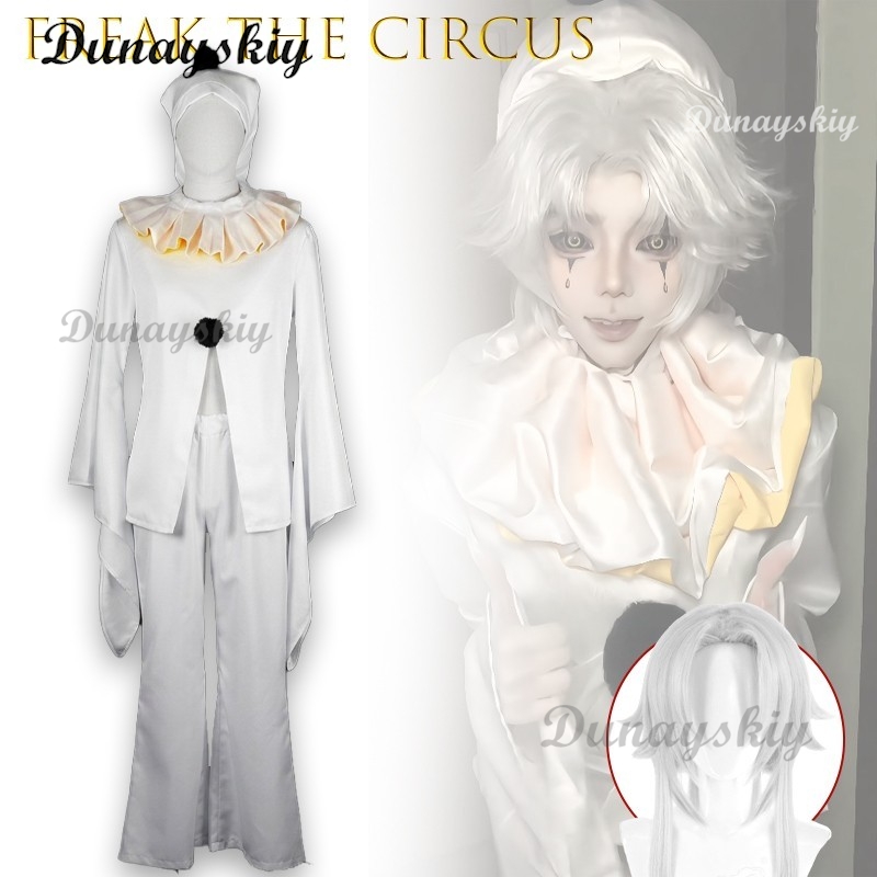 Pierrot Freak Party White Clow - Anime Cosplay Long Hair 评论和价格